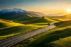 il strada per il sole. ai-generato foto