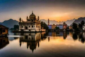 il d'oro tempio, amritsar, India. ai-generato foto