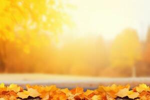 ai generato. albero d'oro arancia acero le foglie con sfocato sfondo di autunno parco. foto