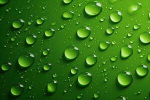 liquido acqua gocce su verde fondale foto