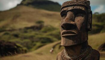 antico scultura simboleggia indigeno cultura e spiritualità generato di ai foto
