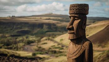 antico scultura di indigeno Dio sta alto generato di ai foto