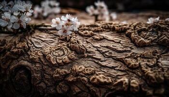 biologico fiore testa su rustico legna tavolo generato di ai foto