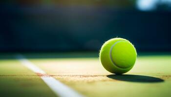 tennis foto nel il mezzo di il tennis Tribunale generativo ai