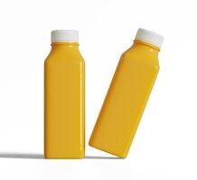 arancia succo o frullato succo bottiglia illustrazione 3d rendere foto
