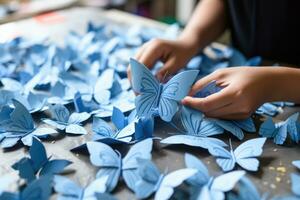 colorato carta la farfalla. ai generato foto