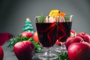 Natale Mela vin brulé vino Mela Cedro aperitivo Natale caldo bevanda cocktail vacanza dolce trattare foto