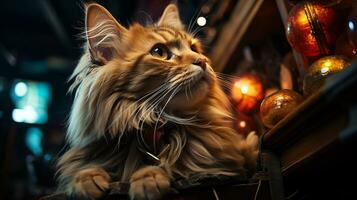 bellissimo gatto immagine, carino felino animale sfondo Immagine, ai generato foto
