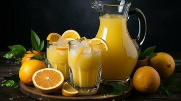 ancora vita con Limone succo e limoni, ai generato foto