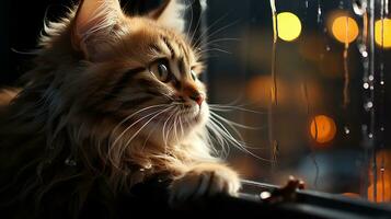 bellissimo gatto immagine, carino felino animale sfondo Immagine, ai generato foto