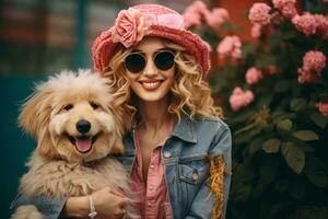 elegante denim ricamo per donne - ai generato foto