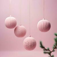 morbido palle di a maglia lana ai generato Natale carta foto