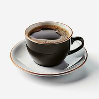 un' tazza di caldo nero caffè, isolato foto