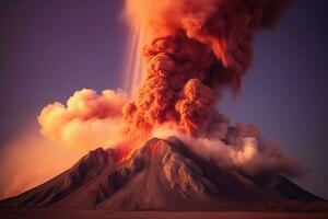 natura disastro vulcanico eruzione ai generato foto