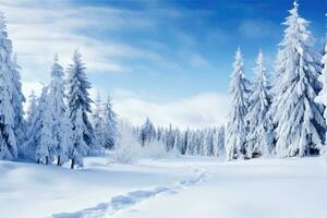 inverno alberi coperto con Ghiaccio, ai generato foto