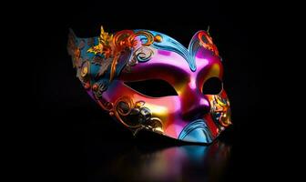 il colorato carnevale maschera aggiunto per il festivo atmosfera la creazione di utilizzando generativo ai utensili foto