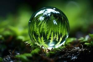 realistico foresta macro vicino su di pioggia far cadere ai generato foto