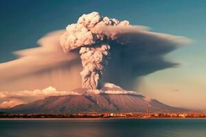 natura disastro vulcanico eruzione ai generato foto