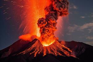 natura disastro vulcanico eruzione ai generato foto