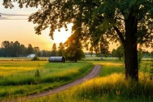 prato e natura nel il sfondo ai generato foto