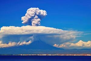 natura disastro vulcanico eruzione ai generato foto