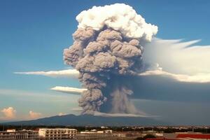 natura disastro vulcanico eruzione ai generato foto