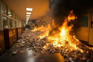 situazione scuola fuoco di partenza scenari professionale pubblicità fotografia ai generato foto