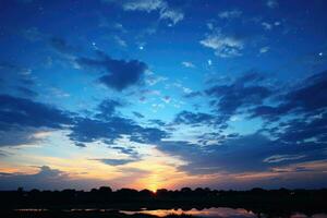 cielo a notte situazione ai generato foto