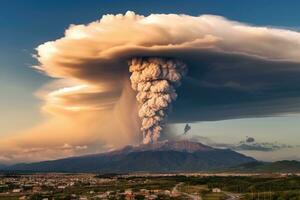 natura disastro vulcanico eruzione ai generato foto