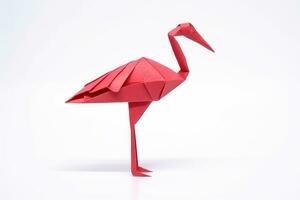 rosso carta origami gru, ai generato foto
