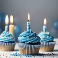 ai generativo compleanno cupcakes con candele foto