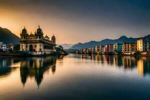 il d'oro tempio, amritsar, India. ai-generato foto