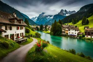 il svizzero Alpi, Svizzera. ai-generato foto