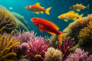 foto sfondo pesce, corallo, il oceano, il mare, il mare, il mare, il. ai-generato