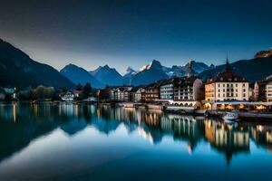 il cittadina di lainchon nel Svizzera. ai-generato foto