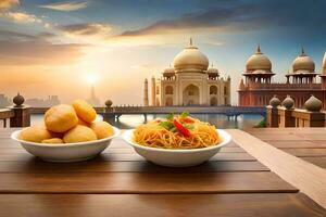 indiano cibo nel India. ai-generato foto