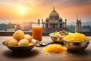 indiano cibo nel India. ai-generato foto