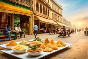 indiano strada cibo nel Jaipur. ai-generato foto