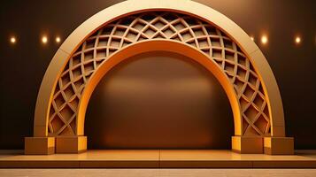 podio sfondo nel Ramadan vacanza minimalismo stile . orientale Arabo design . ai generato foto
