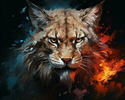 lince viso illustrazione arte design foto