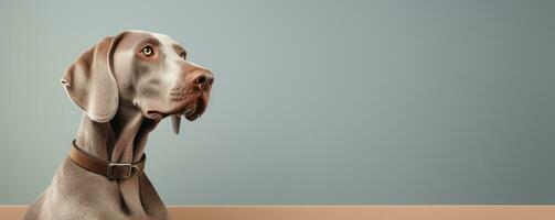Weimaraner cane su morbido colore sfondo, alta qualità, ottano rendere. generativo ai foto