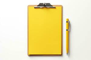 priorità elenco giallo bordo luce, bianca solido sfondo. generativo ai foto