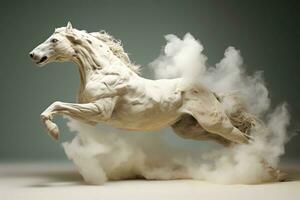astratto cavallo con complesso movimento e nebbioso colore, generativo ai foto