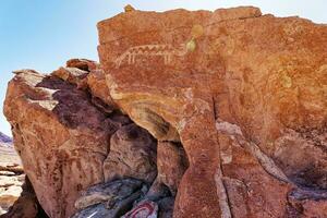 erba buenas archeologico luogo - chile. grotta dipinti - atacama deserto. san pedro de atacama. foto