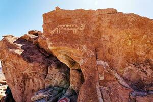 erba buenas archeologico luogo - chile. grotta dipinti - atacama deserto. san pedro de atacama. foto