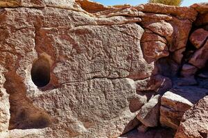 erba buenas archeologico luogo - chile. grotta dipinti - atacama deserto. san pedro de atacama. foto