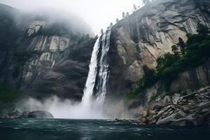 cascata nel Yosemite nazionale parco ai generativo foto