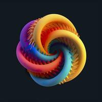 astratto arcobaleno spirale. morbido e arrotondato le forme reso nel ingarbugliato perfezione. ai generativo foto