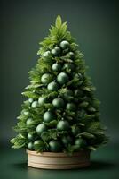 palla Natale albero decorato per celebre vacanza, allegro Natale o ner anno. ai generato. foto
