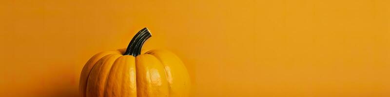 un' zucca contro un' giallo sfondo. generativo ai foto